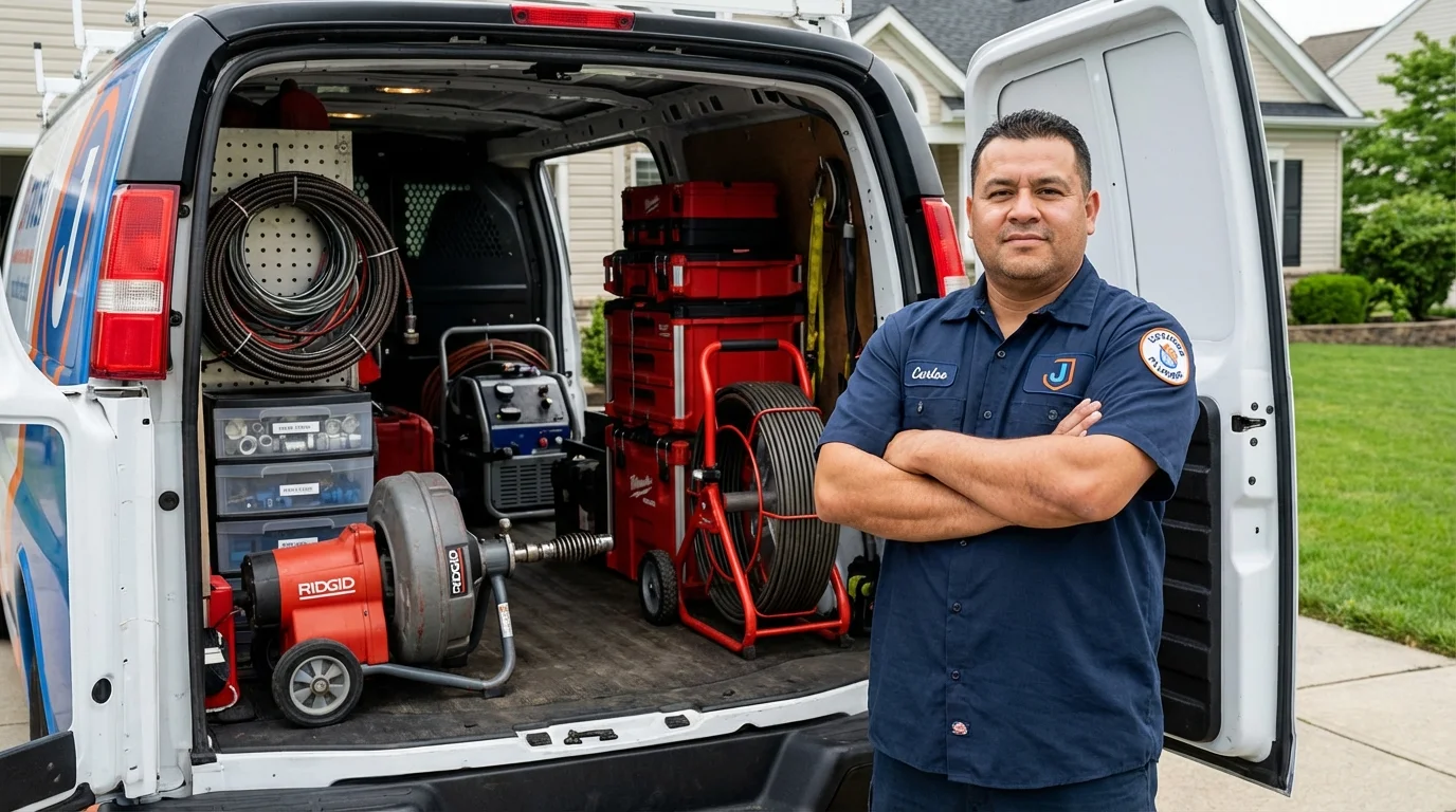 Professional drain cleaning equipment and Johns Plumbing LLC plumber in Marion